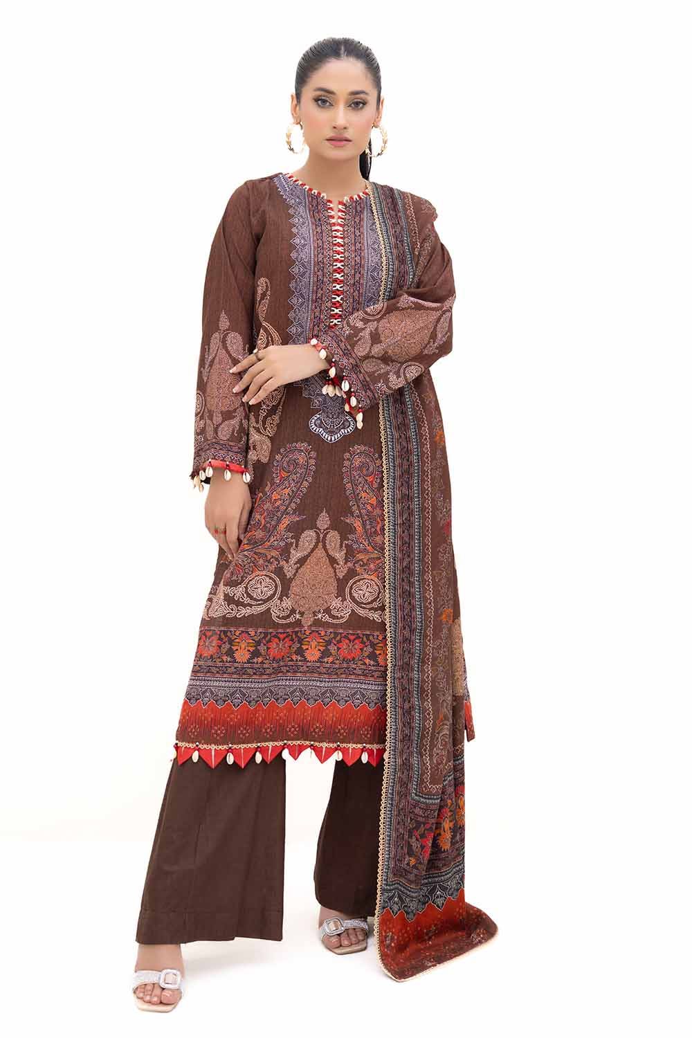 Gul Ahmed | Winter Collection 24 | Pashmina Dupatta AP-42029 - Official Gul Ahmed stockist in UK - Sakeena London
