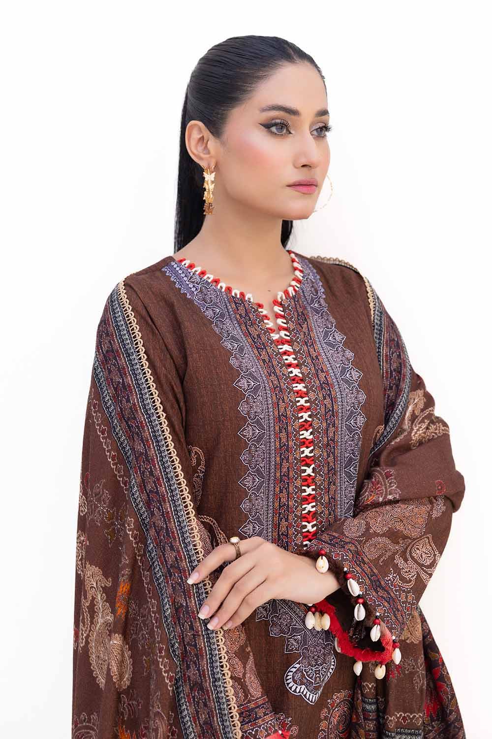 Gul Ahmed | Winter Collection 24 | Pashmina Dupatta AP-42029 - Official Gul Ahmed stockist in UK - Sakeena London