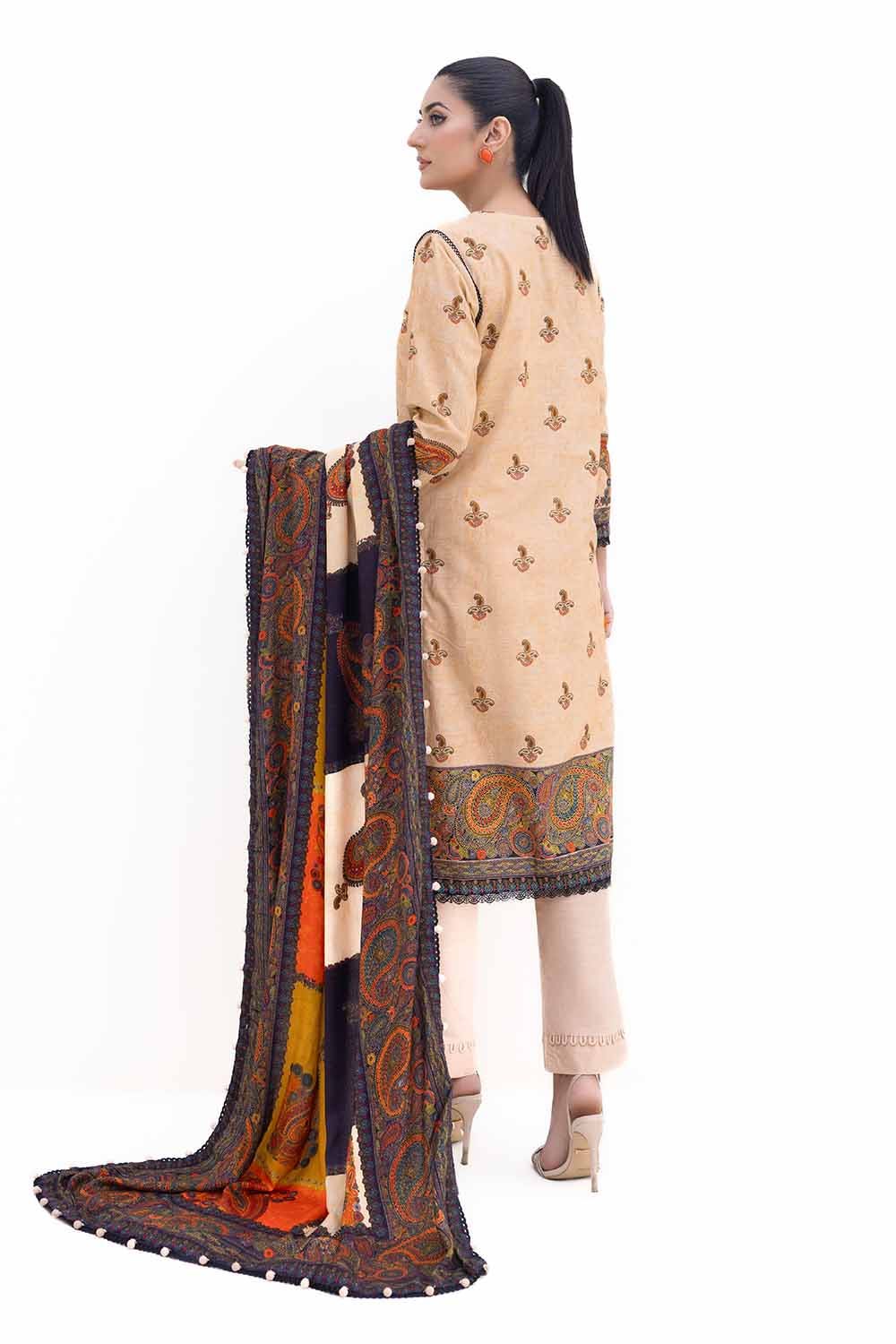 Gul Ahmed | Winter Collection 24 | Khaddar Suit with Printed Pashmina Dupatta AP-42031 - Official Gul Ahmed stockist in UK - Sakeena London