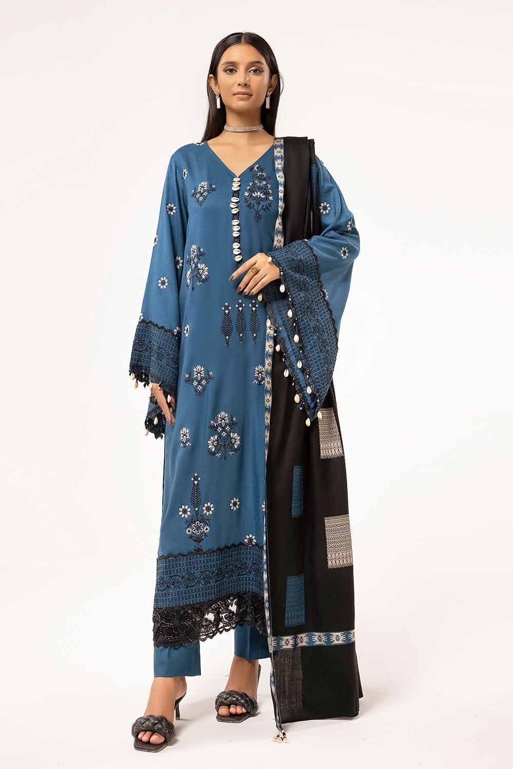 Gul Ahmed | Winter Collection 24 | Pashmina Dupatta AP-42033 - Official Gul Ahmed stockist in UK - Sakeena London