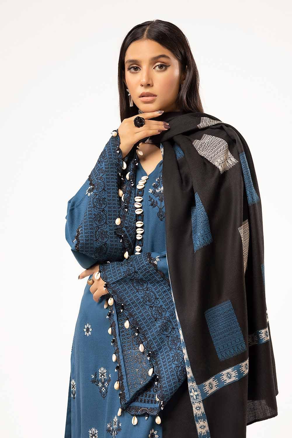 Gul Ahmed | Winter Collection 24 | Pashmina Dupatta AP-42033 - Official Gul Ahmed stockist in UK - Sakeena London