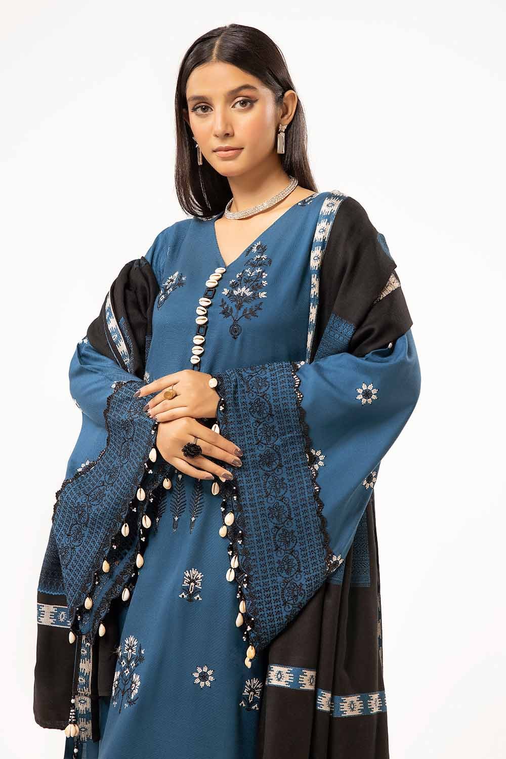 Gul Ahmed | Winter Collection 24 | Pashmina Dupatta AP-42033 - Official Gul Ahmed stockist in UK - Sakeena London