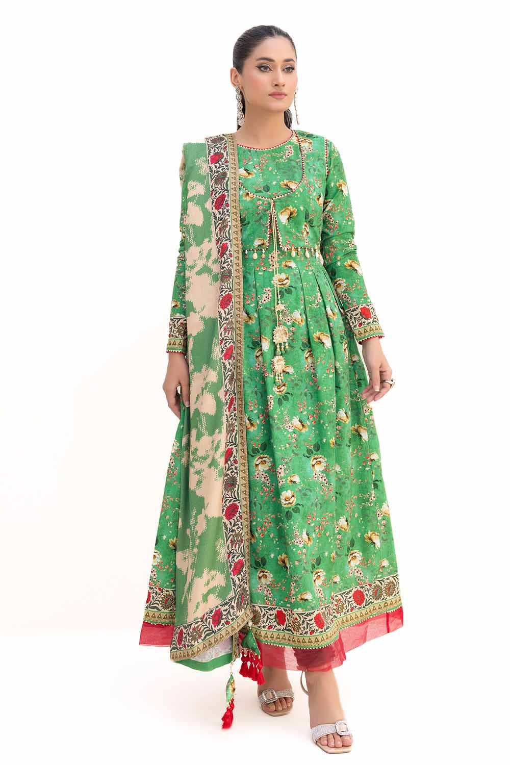 Gul Ahmed | Winter Collection 24 | Khaddar Suit with Printed Pashmina Dupatta AP-42036 - Official Gul Ahmed stockist in UK - Sakeena London