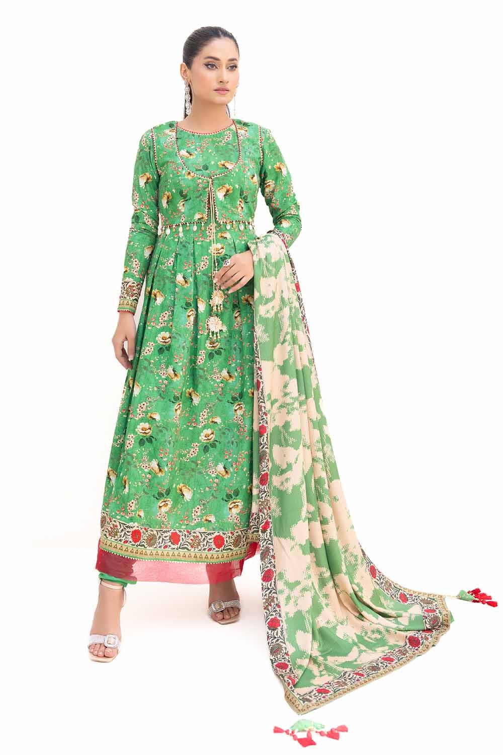 Gul Ahmed | Winter Collection 24 | Khaddar Suit with Printed Pashmina Dupatta AP-42036 - Official Gul Ahmed stockist in UK - Sakeena London