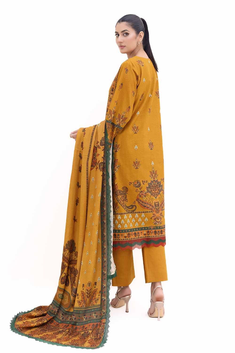 Gul Ahmed | Winter Collection 24 | Khaddar Suit with Printed Pashmina Dupatta AP-42037 - Official Gul Ahmed stockist in UK - Sakeena London