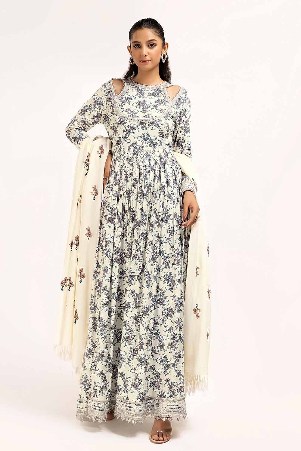 Gul Ahmed | Winter Collection 24 | Acrylic Dupatta AP-42039 - Official Gul Ahmed stockist in UK - Sakeena London