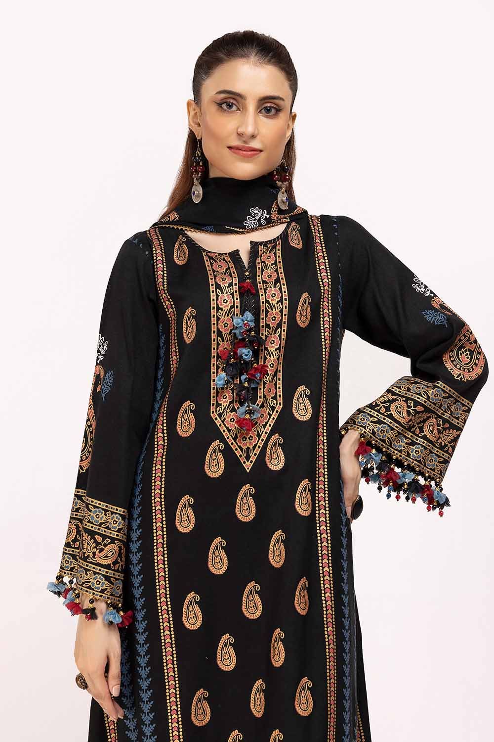 Gul Ahmed | Winter Collection 24 | Acrylic Dupatta AP-42040 - Official Gul Ahmed stockist in UK - Sakeena London