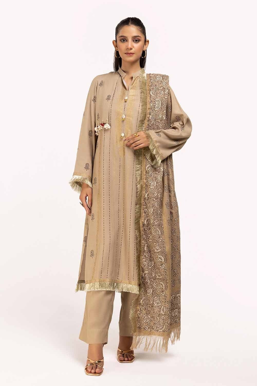 Gul Ahmed | Winter Collection 24 | Acrylic Dupatta AP-42041 - Official Gul Ahmed stockist in UK - Sakeena London