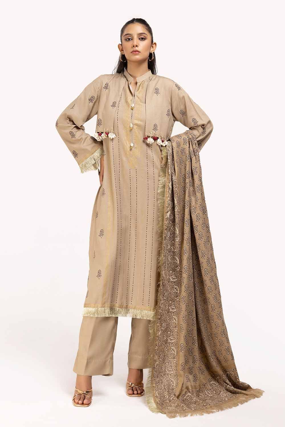 Gul Ahmed | Winter Collection 24 | Acrylic Dupatta AP-42041 - Official Gul Ahmed stockist in UK - Sakeena London