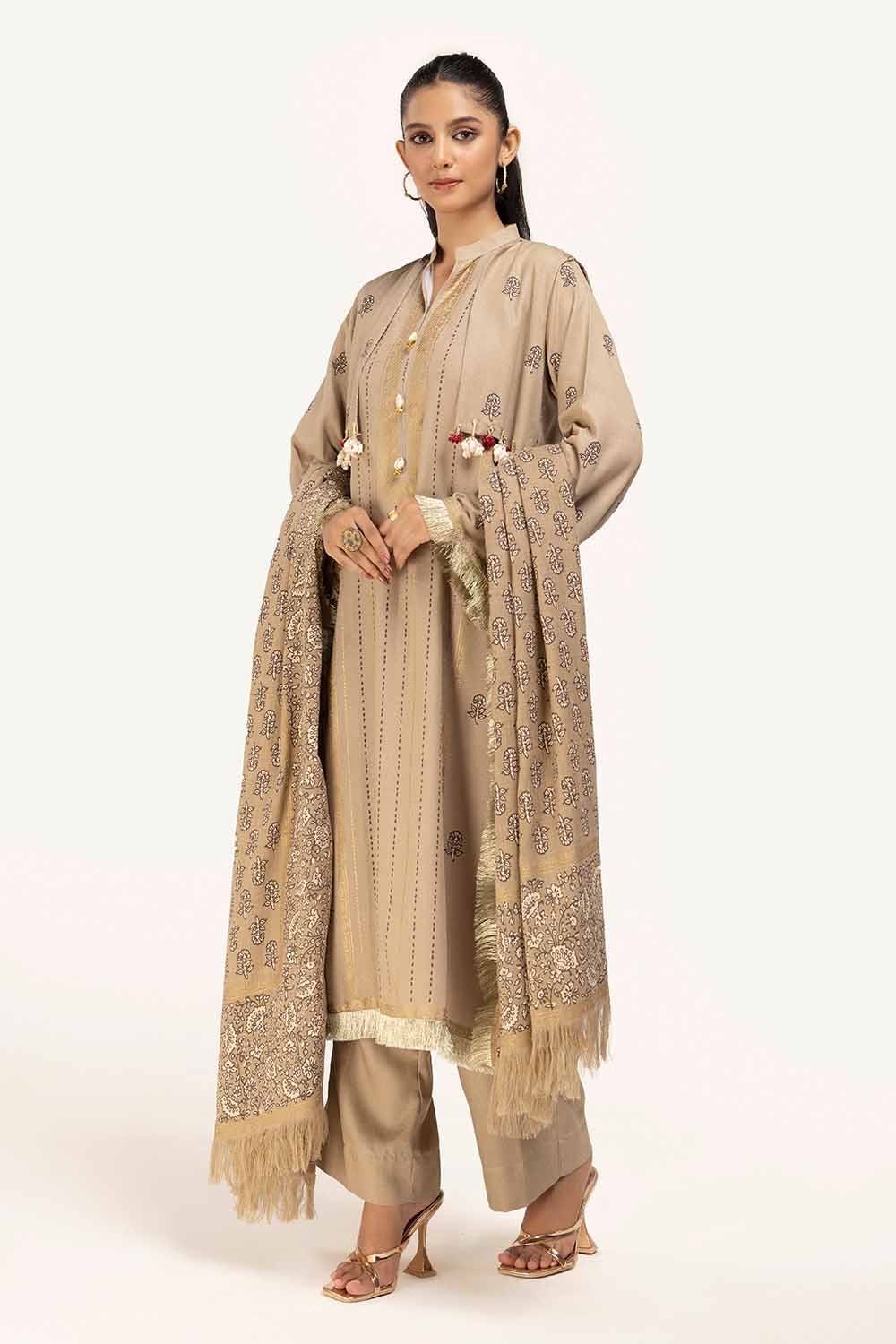 Gul Ahmed | Winter Collection 24 | Acrylic Dupatta AP-42041 - Official Gul Ahmed stockist in UK - Sakeena London