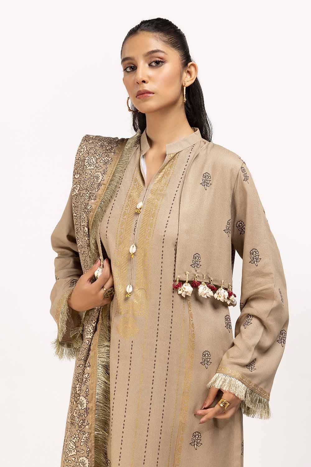 Gul Ahmed | Winter Collection 24 | Acrylic Dupatta AP-42041 - Official Gul Ahmed stockist in UK - Sakeena London
