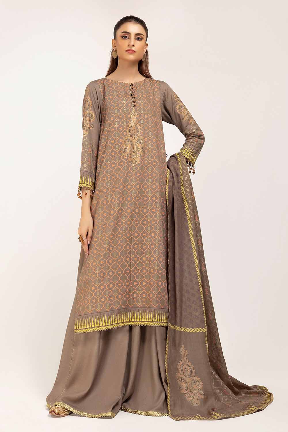 Gul Ahmed | Winter Collection 24 | Acrylic Dupatta AP-42042 - Official Gul Ahmed stockist in UK - Sakeena London