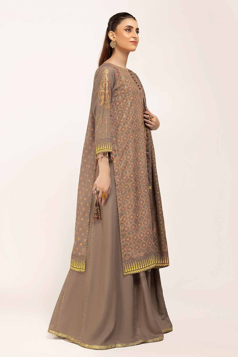 Gul Ahmed | Winter Collection 24 | Acrylic Dupatta AP-42042 - Official Gul Ahmed stockist in UK - Sakeena London