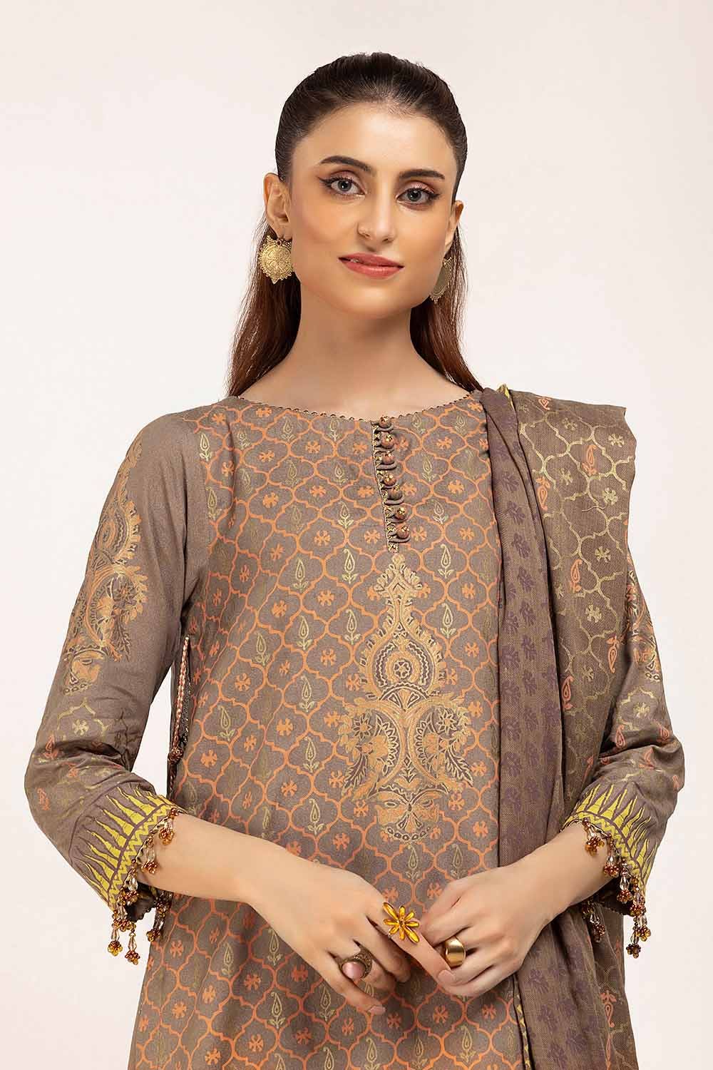 Gul Ahmed | Winter Collection 24 | Acrylic Dupatta AP-42042 - Official Gul Ahmed stockist in UK - Sakeena London