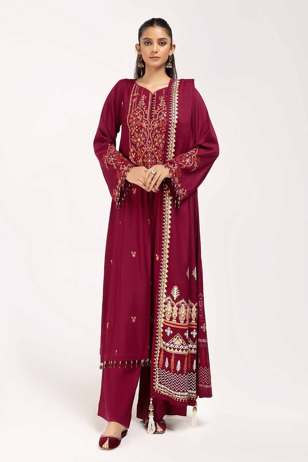 Gul Ahmed | Winter Collection 24 | Acrylic Dupatta AP-42043 - Official Gul Ahmed stockist in UK - Sakeena London