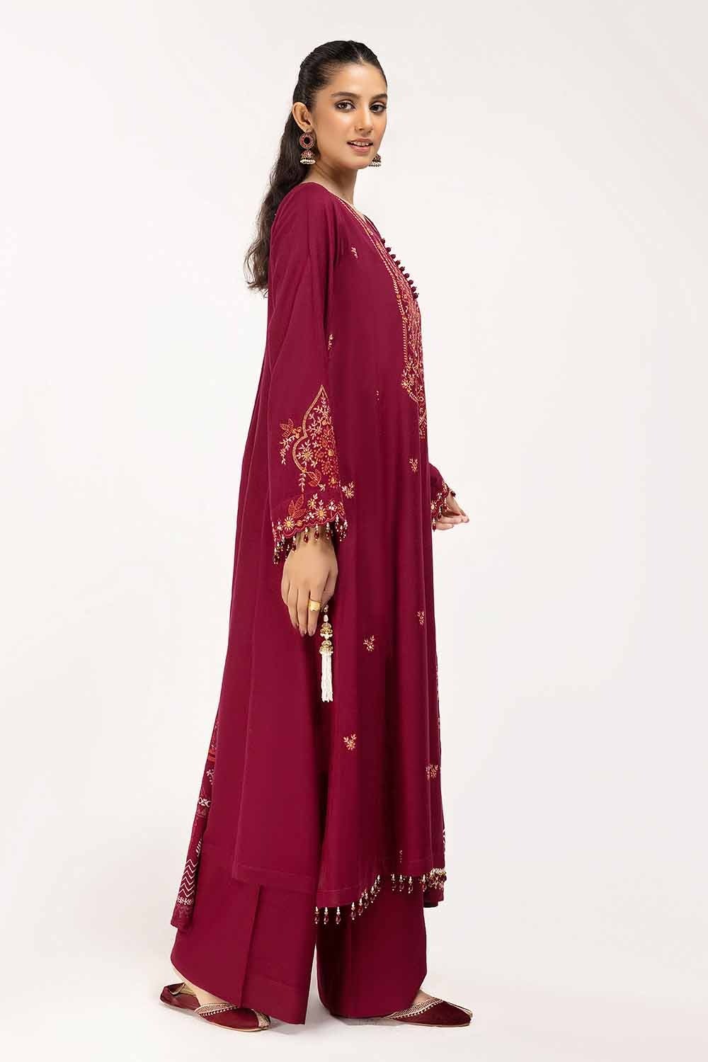 Gul Ahmed | Winter Collection 24 | Acrylic Dupatta AP-42043 - Official Gul Ahmed stockist in UK - Sakeena London