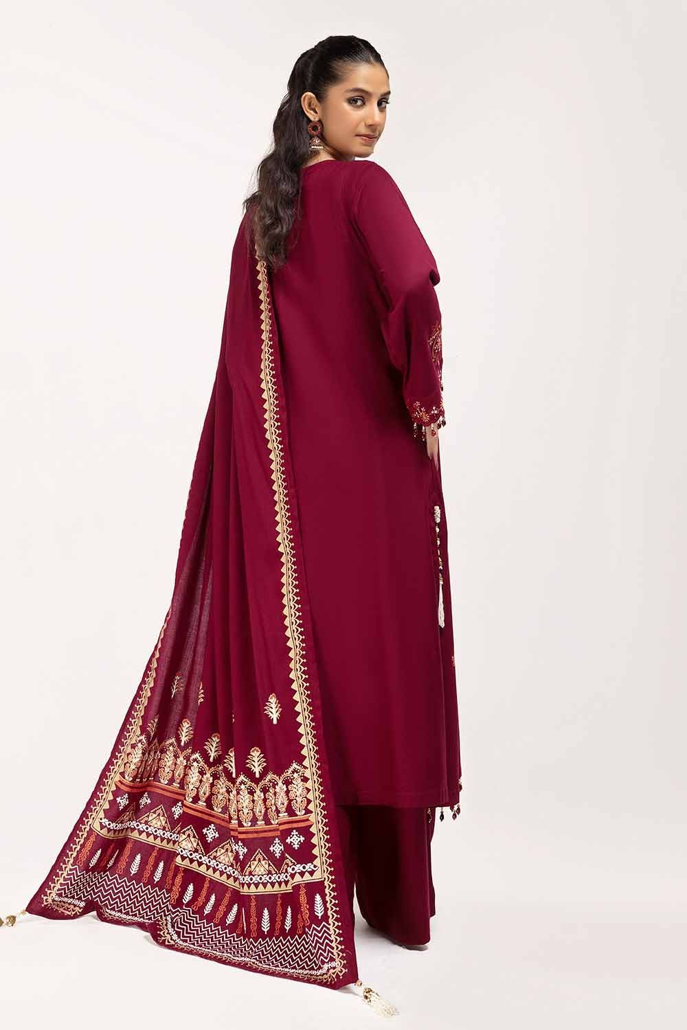 Gul Ahmed | Winter Collection 24 | Acrylic Dupatta AP-42043 - Official Gul Ahmed stockist in UK - Sakeena London