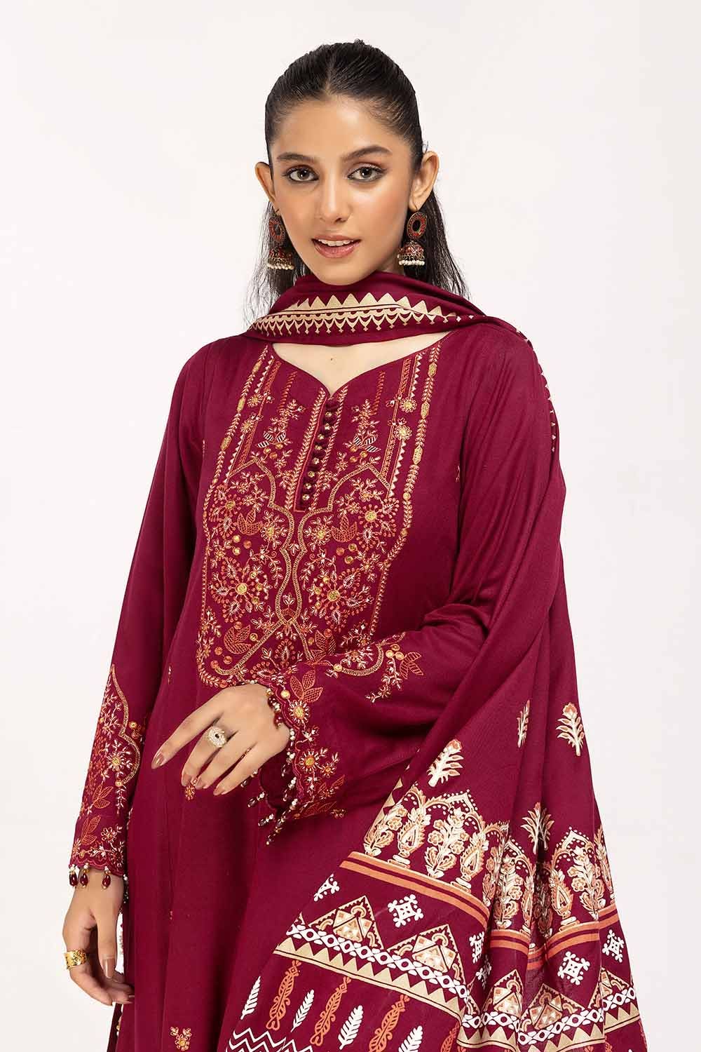 Gul Ahmed | Winter Collection 24 | Acrylic Dupatta AP-42043 - Official Gul Ahmed stockist in UK - Sakeena London