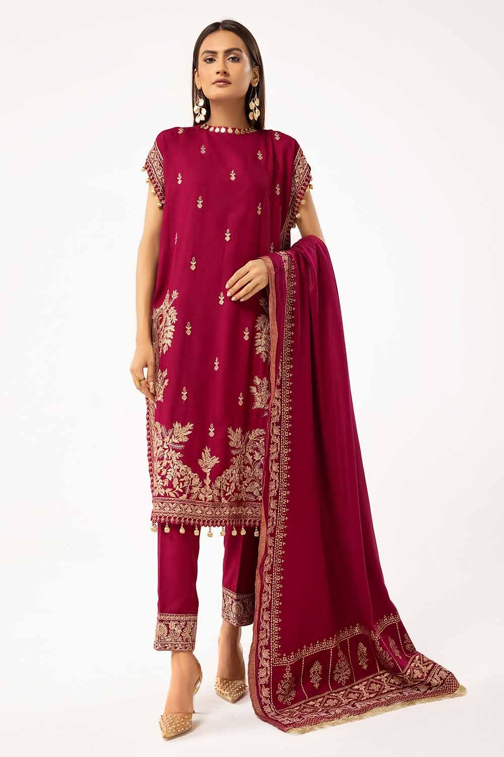 Gul Ahmed | Winter Collection 24 | Acrylic Dupatta AP-42045 - Official Gul Ahmed stockist in UK - Sakeena London