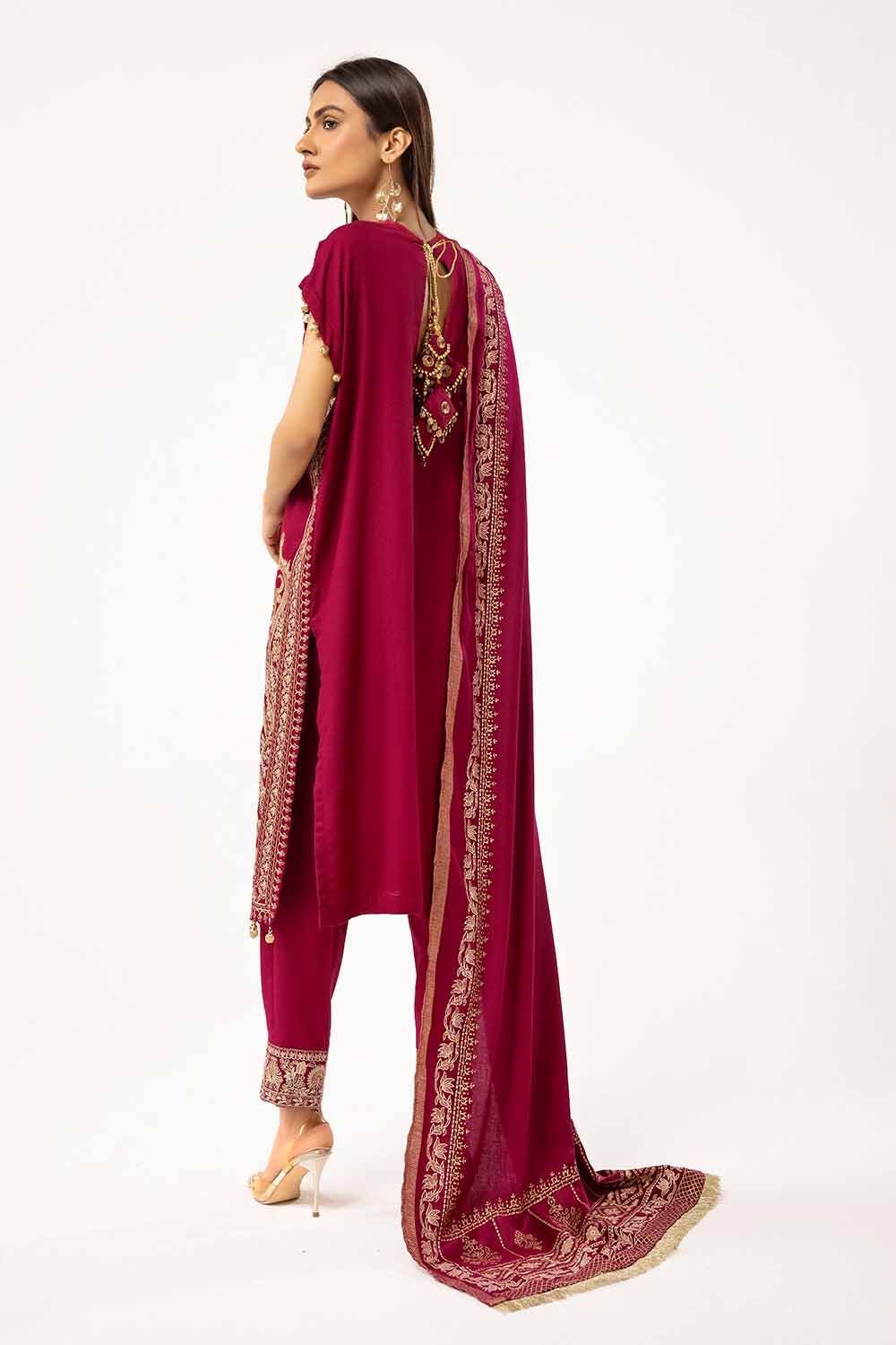 Gul Ahmed | Winter Collection 24 | Acrylic Dupatta AP-42045 - Official Gul Ahmed stockist in UK - Sakeena London