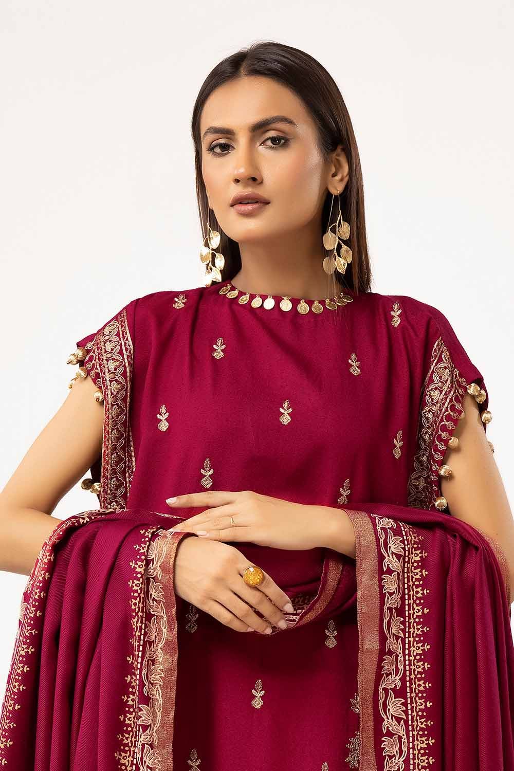 Gul Ahmed | Winter Collection 24 | Acrylic Dupatta AP-42045 - Official Gul Ahmed stockist in UK - Sakeena London
