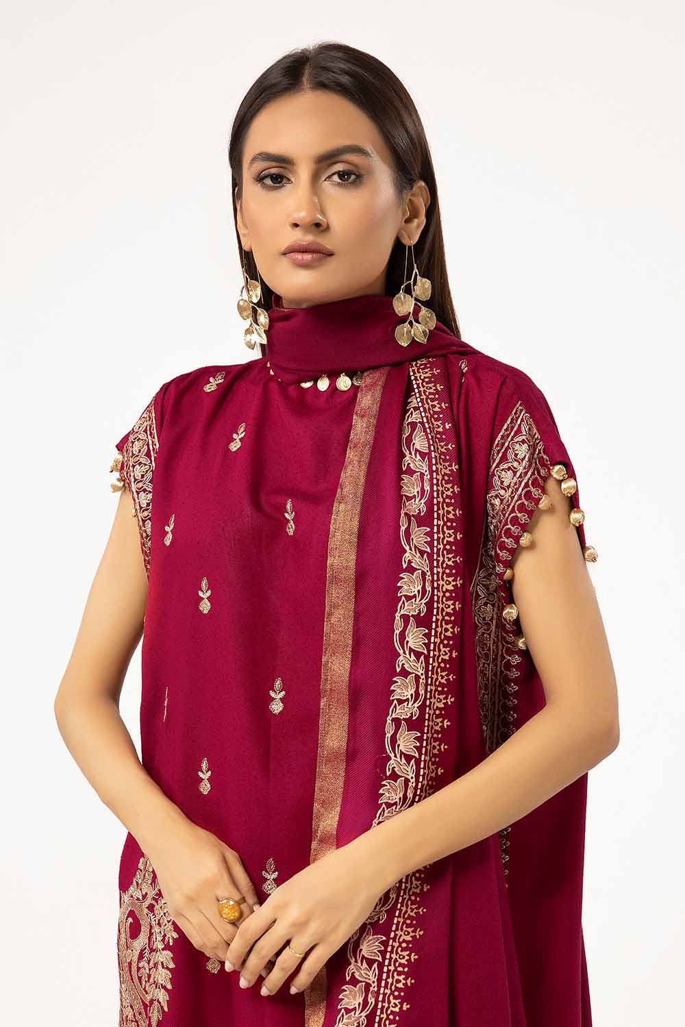 Gul Ahmed | Winter Collection 24 | Acrylic Dupatta AP-42045 - Official Gul Ahmed stockist in UK - Sakeena London