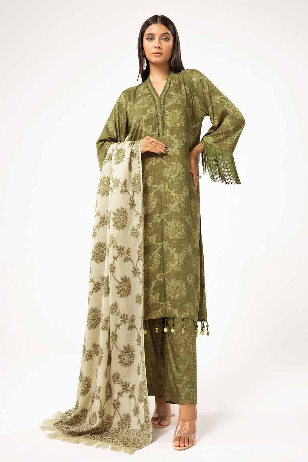 Gul Ahmed | Winter Collection 24 | Pashmina Dupatta AP-42047 - Official Gul Ahmed stockist in UK - Sakeena London