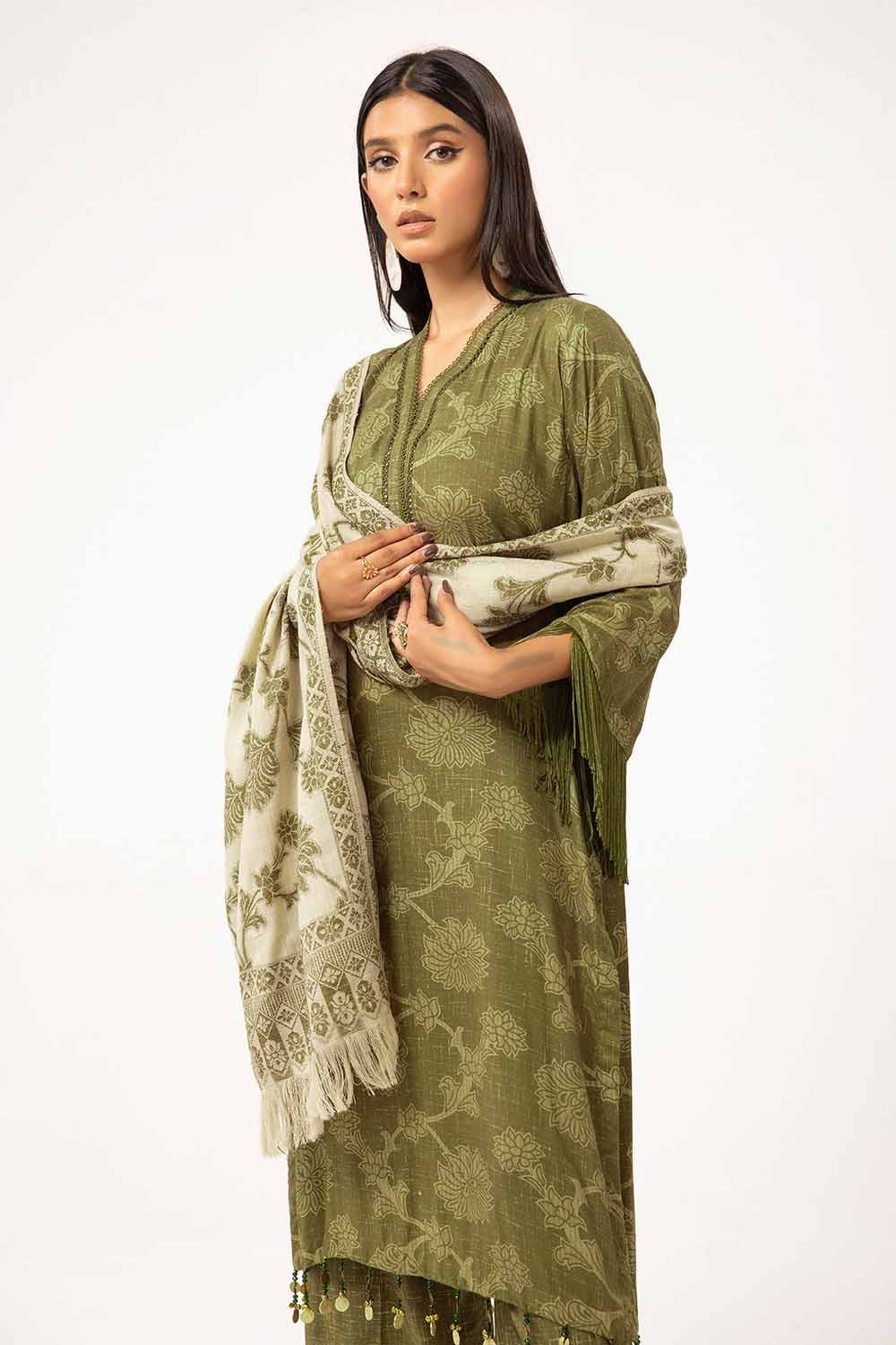 Gul Ahmed | Winter Collection 24 | Pashmina Dupatta AP-42047 - Official Gul Ahmed stockist in UK - Sakeena London
