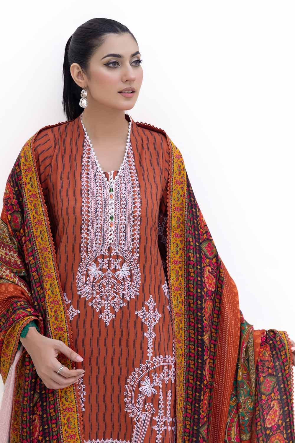 Gul Ahmed | Winter Collection 24 | Khaddar Suit with Printed Pashmina Dupatta AP-42048 - Official Gul Ahmed stockist in UK - Sakeena London