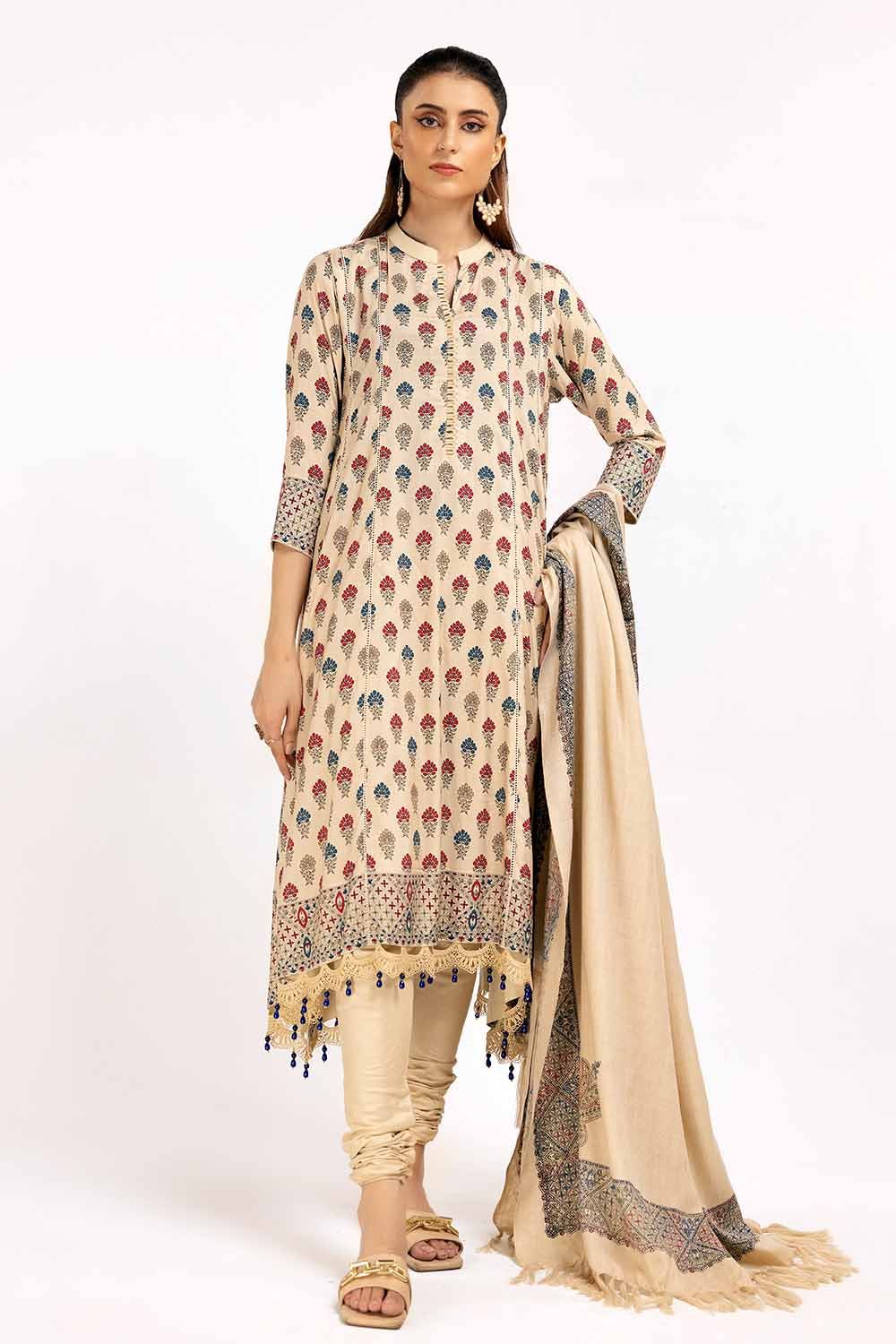 Gul Ahmed | Winter Collection 24 | Pashmina Dupatta AP-42049 - Official Gul Ahmed stockist in UK - Sakeena London