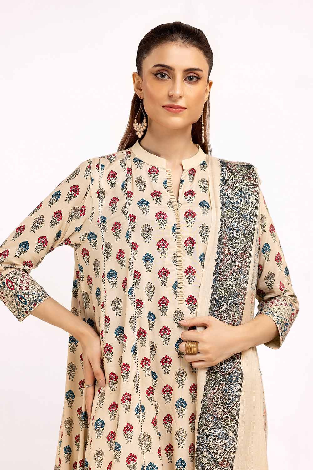 Gul Ahmed | Winter Collection 24 | Pashmina Dupatta AP-42049 - Official Gul Ahmed stockist in UK - Sakeena London