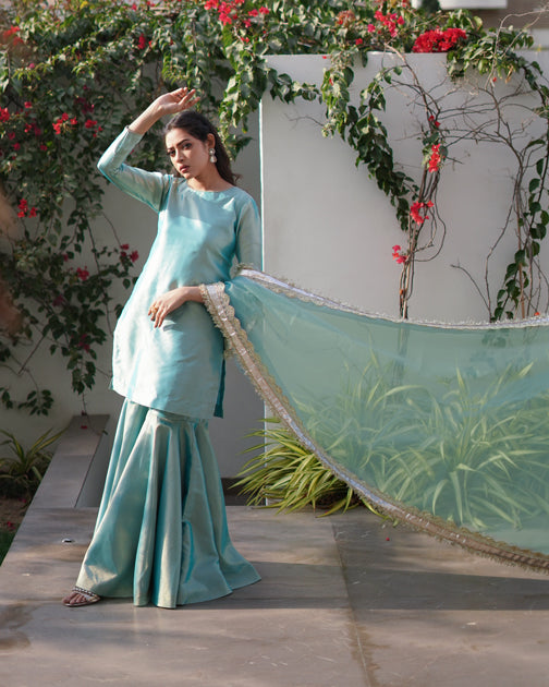 Zar | Gharara Formals | Aqua - Official Zar stockist in UK - Sakeena London