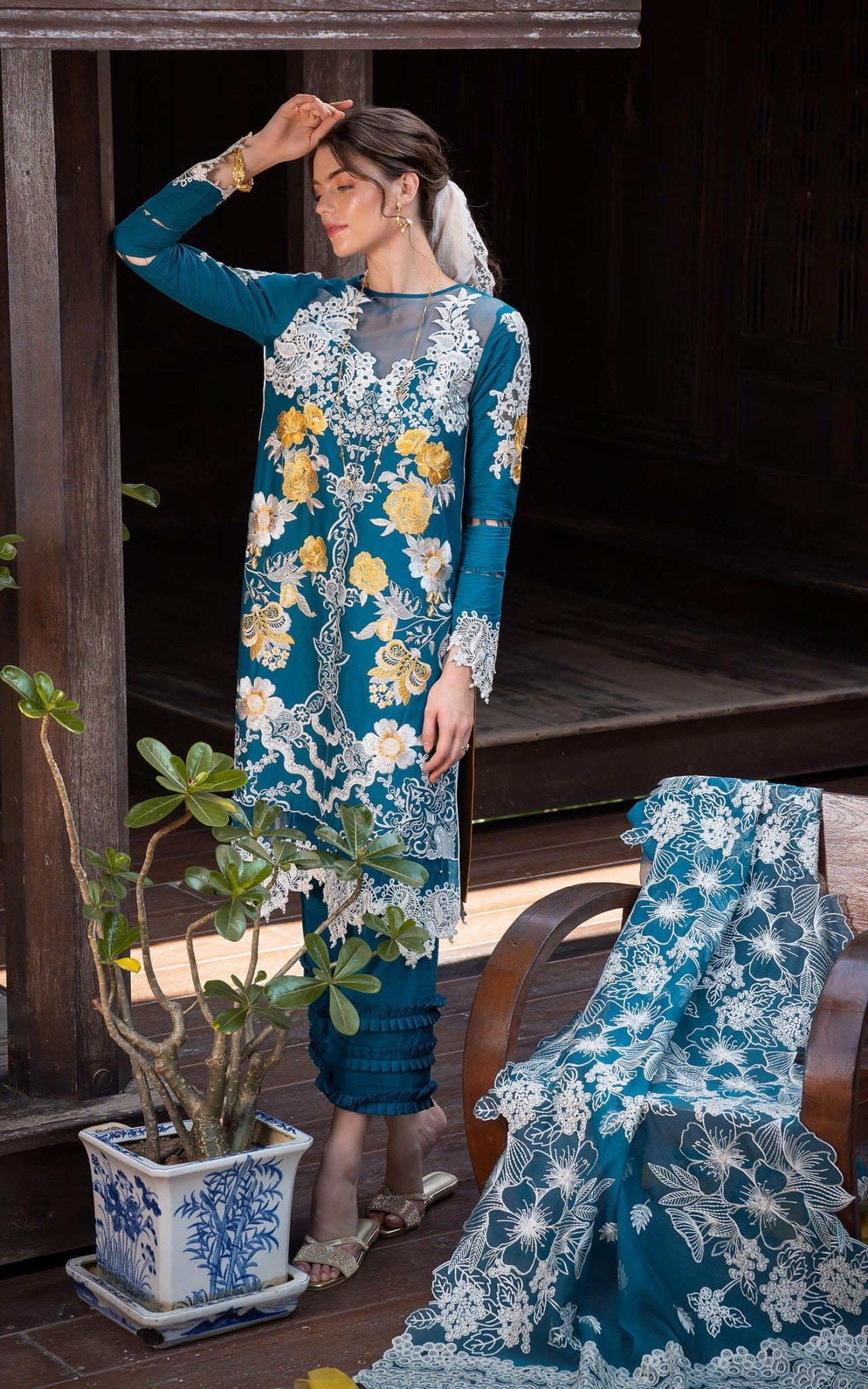 Asifa and Nabeel | Rosemary Ruffles 24 | Flora - Official Asifa and Nabeel stockist in UK - Sakeena London
