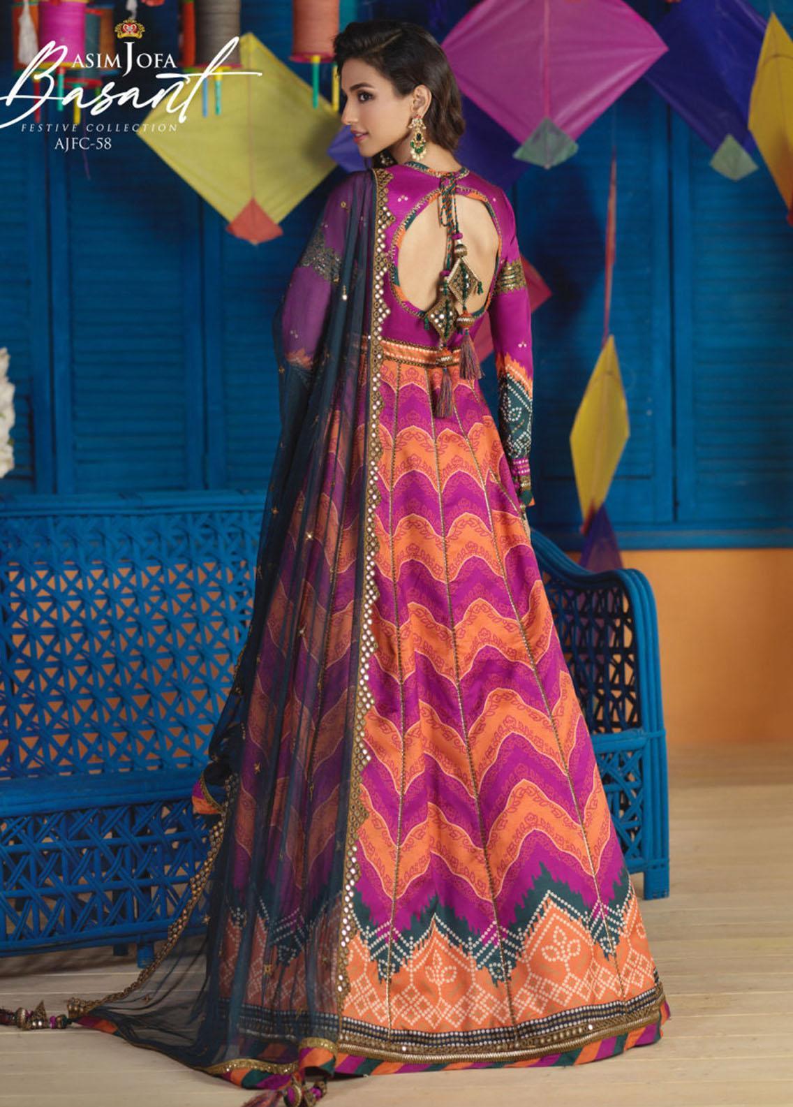 Asim Jofa | Luxury Collection | Shocking Pink Silk Suit - Official Asim Jofa stockist in UK - Sakeena London