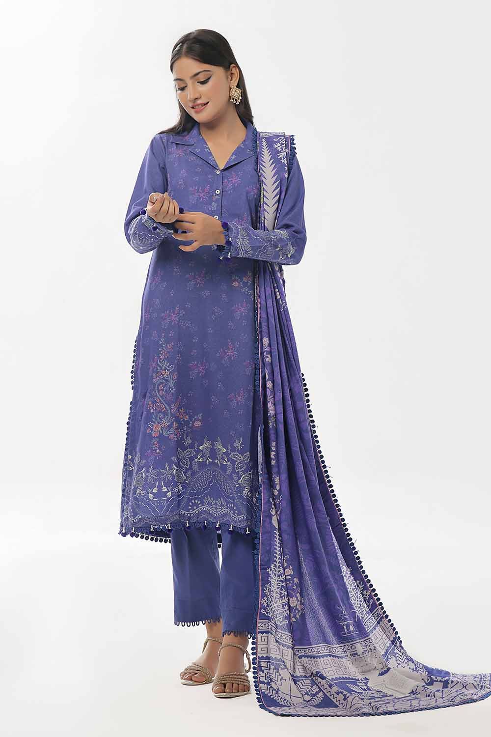 Gul Ahmed | Winter Collection 24 | Karandi Suit AY-42001 - Official Gul Ahmed stockist in UK - Sakeena London