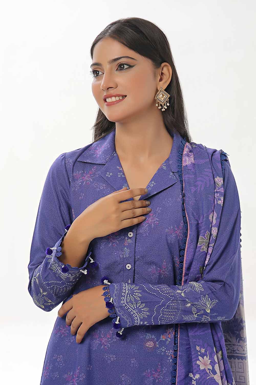Gul Ahmed | Winter Collection 24 | Karandi Suit AY-42001 - Official Gul Ahmed stockist in UK - Sakeena London