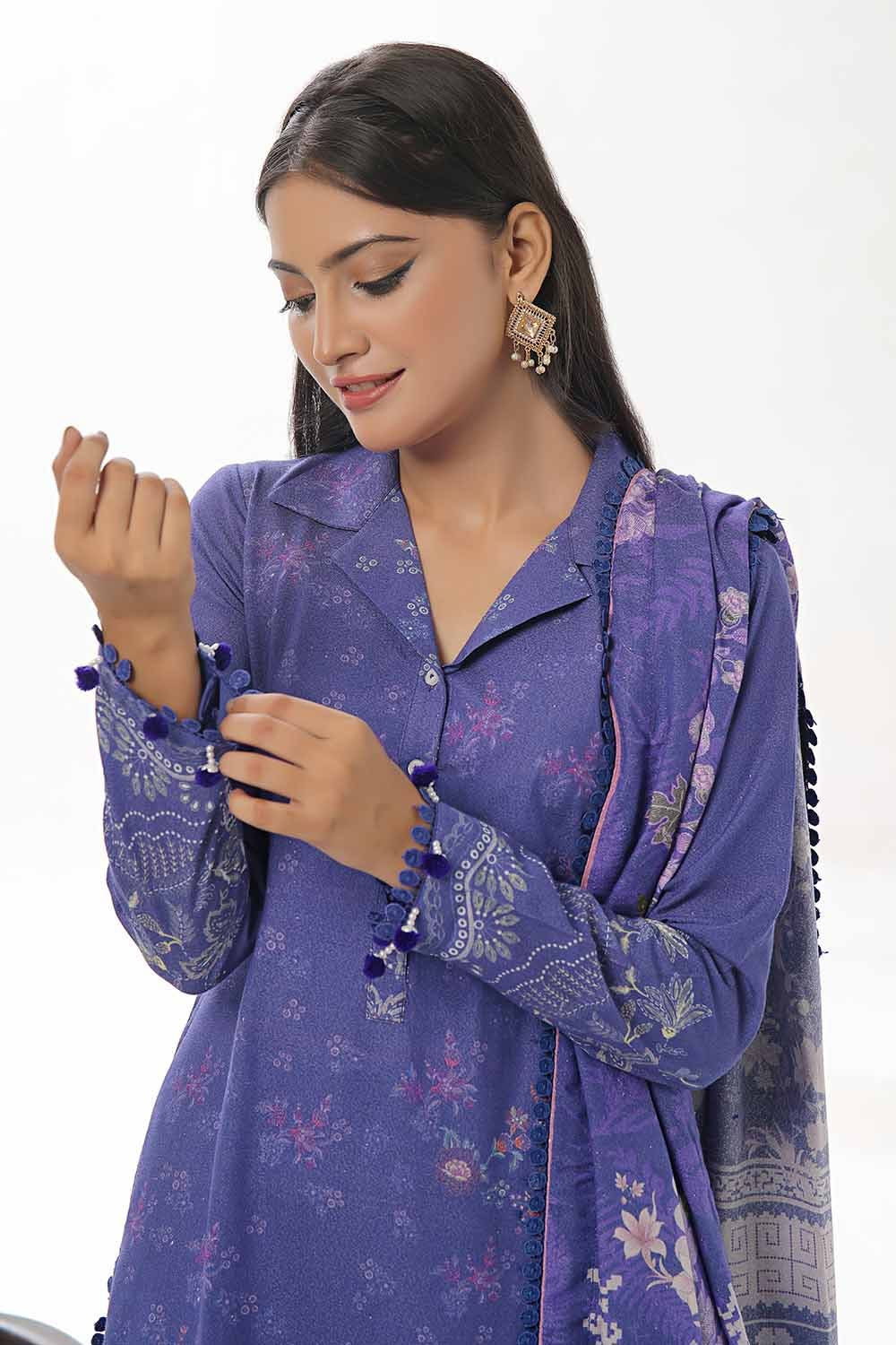 Gul Ahmed | Winter Collection 24 | Karandi Suit AY-42001 - Official Gul Ahmed stockist in UK - Sakeena London