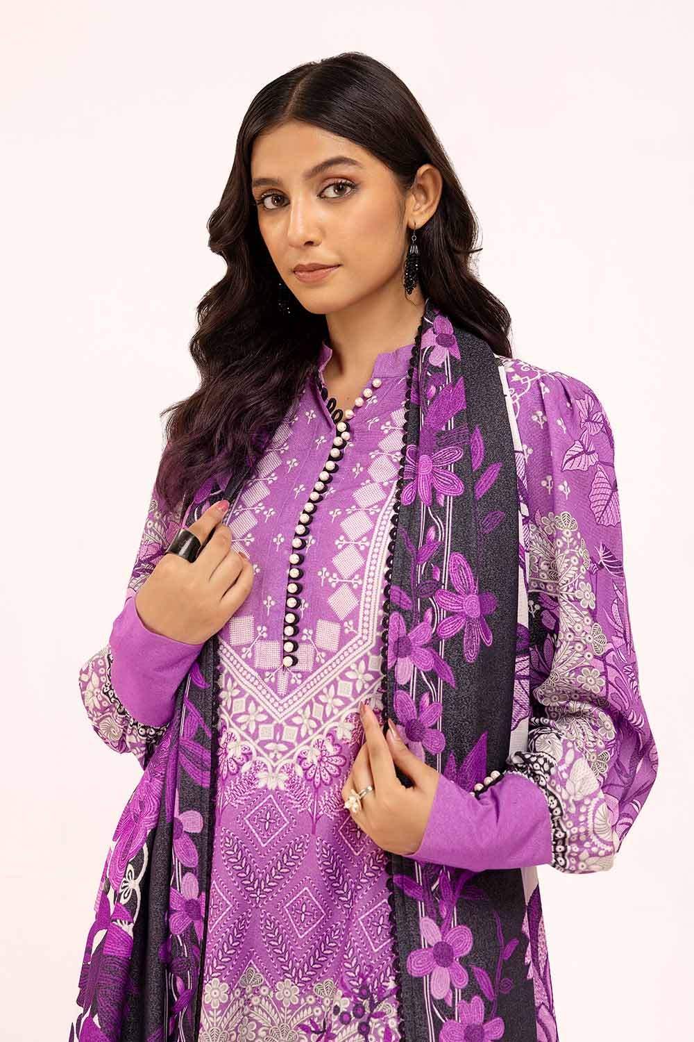 Gul Ahmed | Winter Collection 24 | Karandi Suit AY-42002 - Official Gul Ahmed stockist in UK - Sakeena London