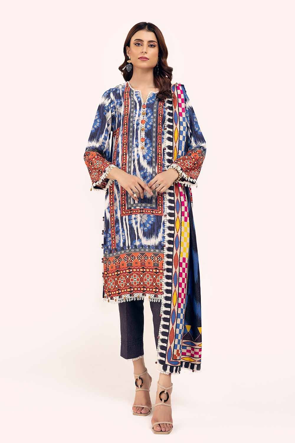 Gul Ahmed | Winter Collection 24 | Karandi Suit AY-42004 - Official Gul Ahmed stockist in UK - Sakeena London