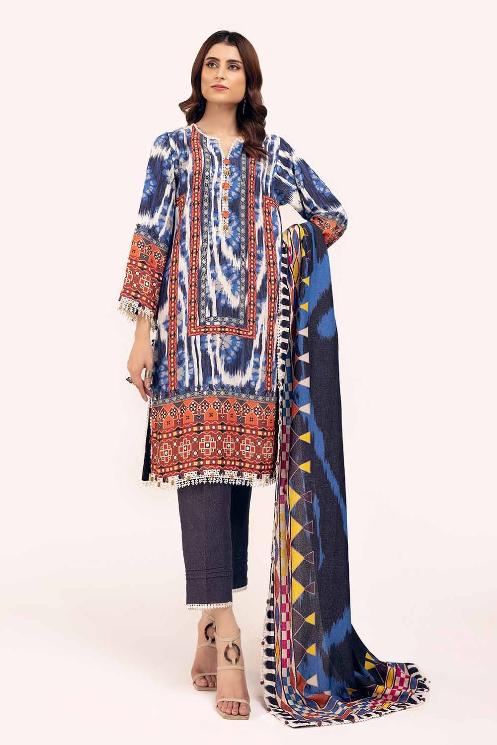 Gul Ahmed | Winter Collection 24 | Karandi Suit AY-42004 - Official Gul Ahmed stockist in UK - Sakeena London