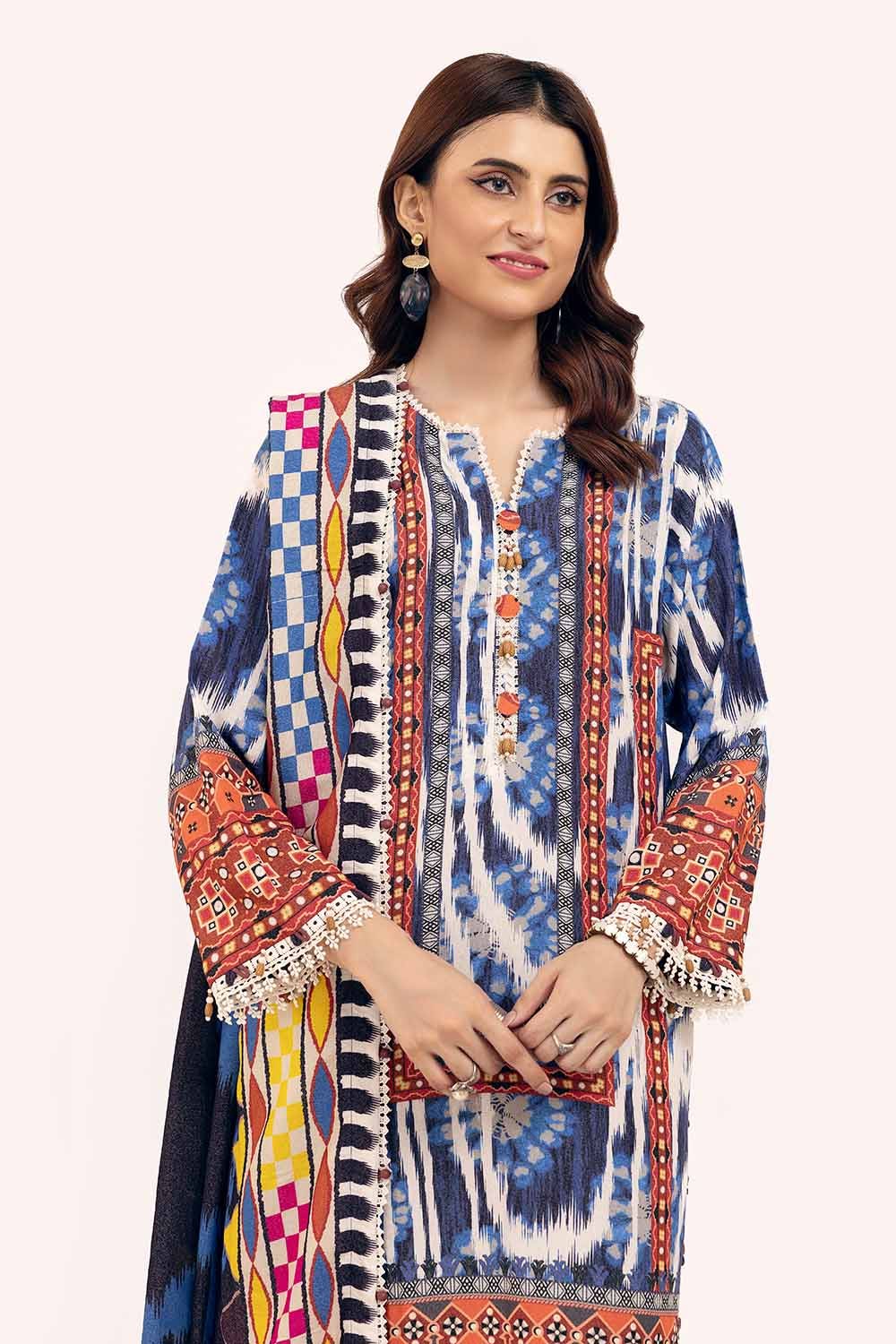 Gul Ahmed | Winter Collection 24 | Karandi Suit AY-42004 - Official Gul Ahmed stockist in UK - Sakeena London