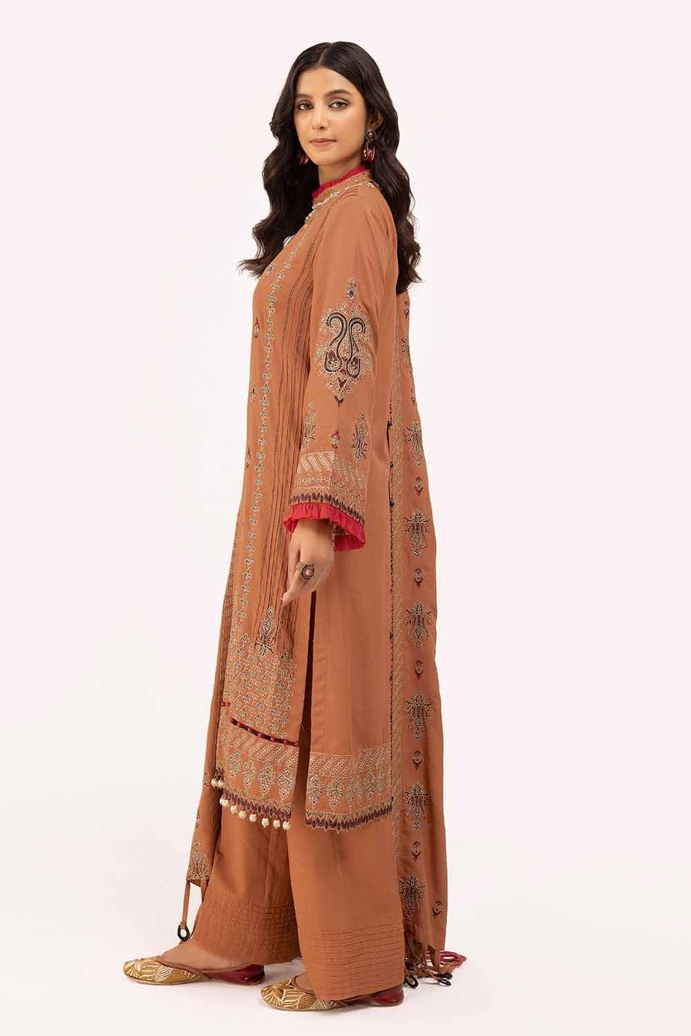 Gul Ahmed | Winter Collection 24 | Karandi Dupatta AY-42005 - Official Gul Ahmed stockist in UK - Sakeena London