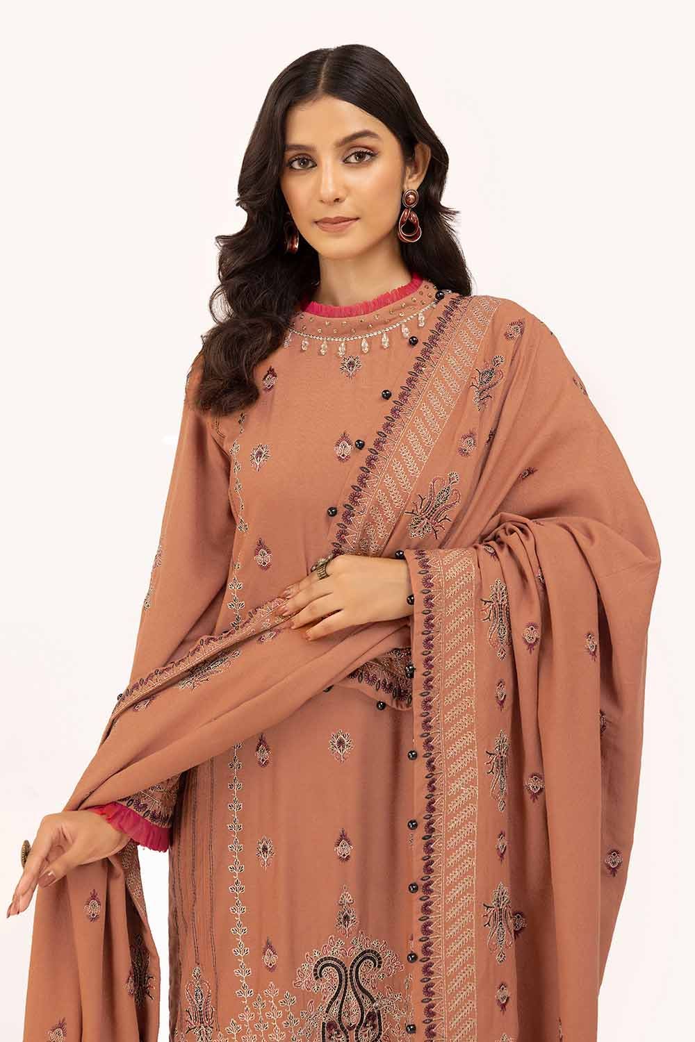 Gul Ahmed | Winter Collection 24 | Karandi Dupatta AY-42005 - Official Gul Ahmed stockist in UK - Sakeena London