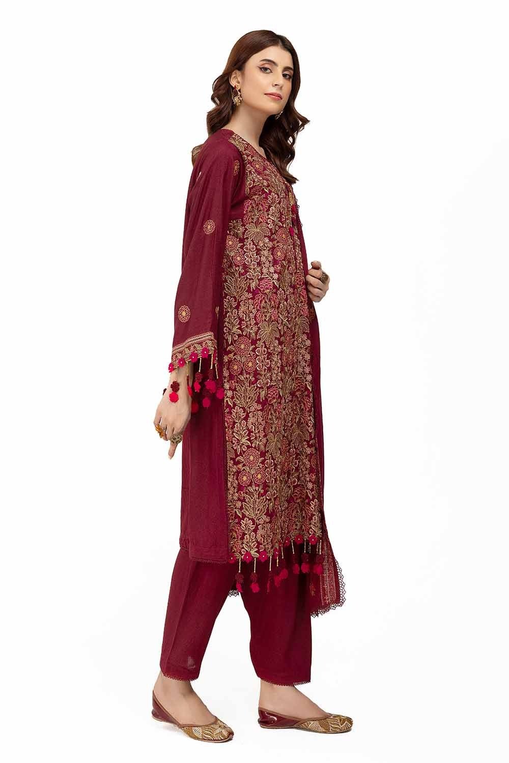 Gul Ahmed | Winter Collection 24 | Karandi Dupatta AY-42006 - Official Gul Ahmed stockist in UK - Sakeena London