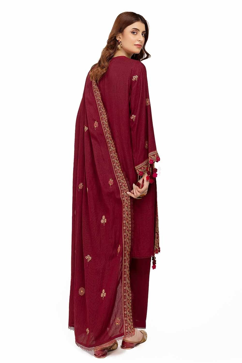 Gul Ahmed | Winter Collection 24 | Karandi Dupatta AY-42006 - Official Gul Ahmed stockist in UK - Sakeena London