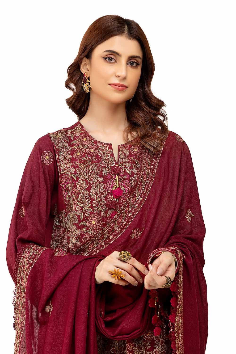 Gul Ahmed | Winter Collection 24 | Karandi Dupatta AY-42006 - Official Gul Ahmed stockist in UK - Sakeena London