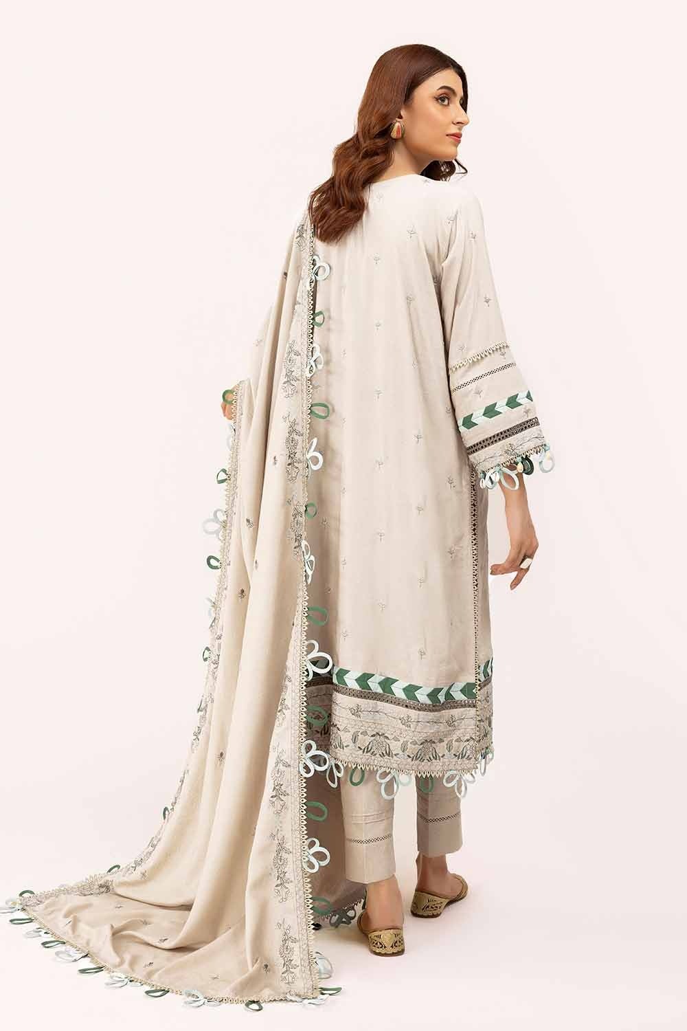 Gul Ahmed | Winter Collection 24 | Karandi Dupatta AY-42007 - Official Gul Ahmed stockist in UK - Sakeena London