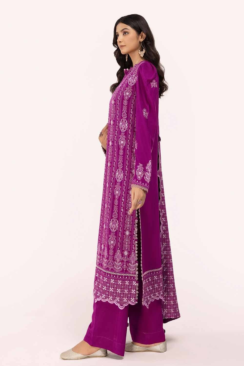 Gul Ahmed | Winter Collection 24 | Karandi Dupatta AY-42009 - Official Gul Ahmed stockist in UK - Sakeena London