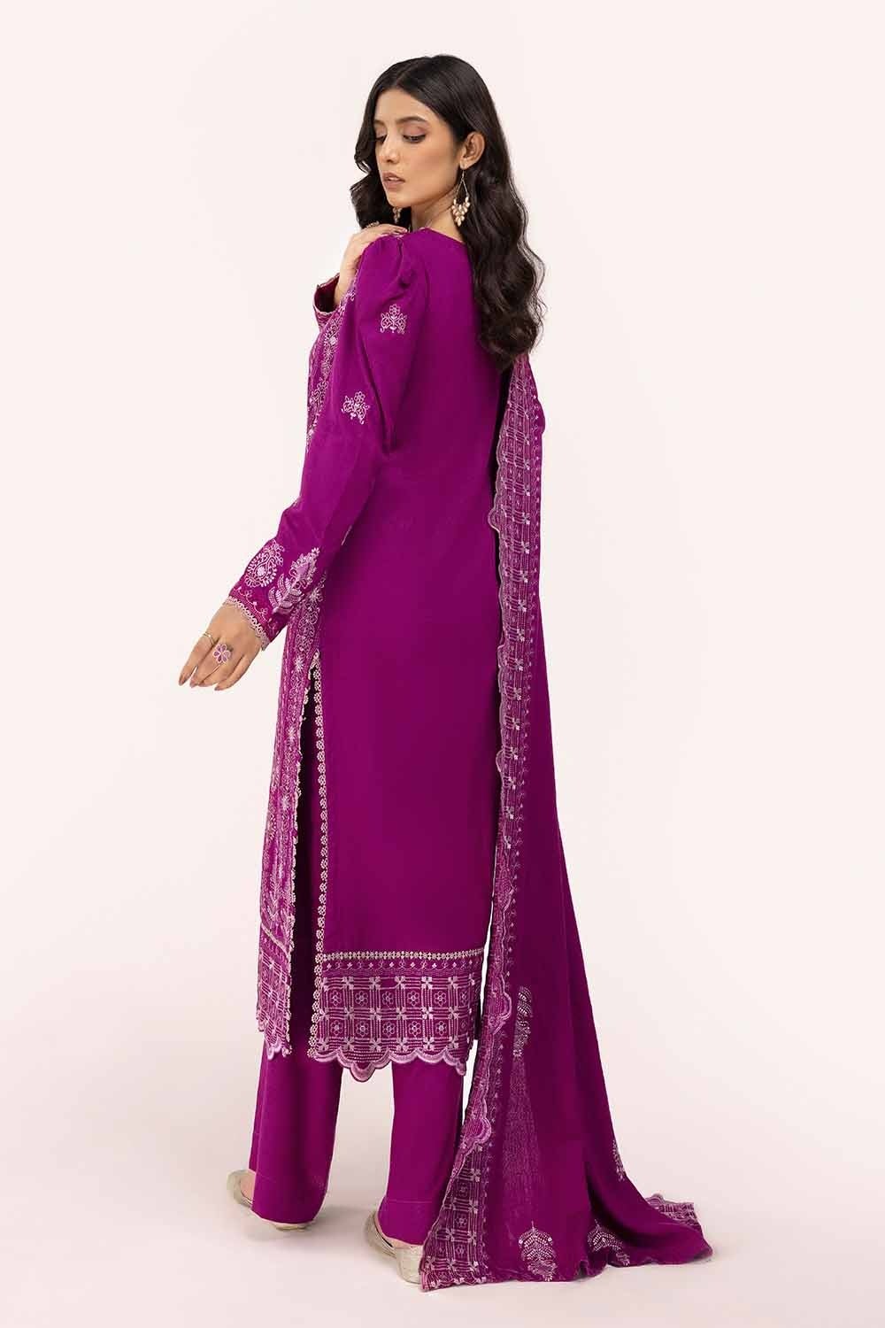 Gul Ahmed | Winter Collection 24 | Karandi Dupatta AY-42009 - Official Gul Ahmed stockist in UK - Sakeena London