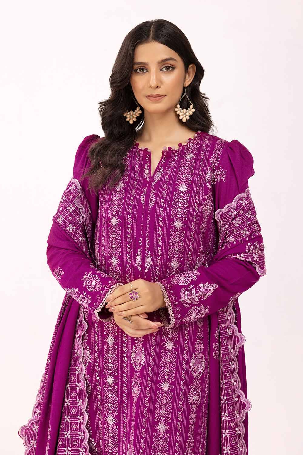 Gul Ahmed | Winter Collection 24 | Karandi Dupatta AY-42009 - Official Gul Ahmed stockist in UK - Sakeena London